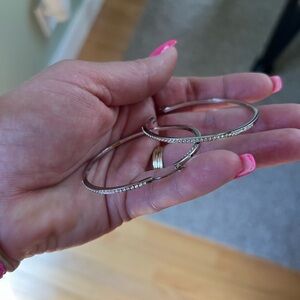 Touchstone Crystal Silver Earrings Modern Design